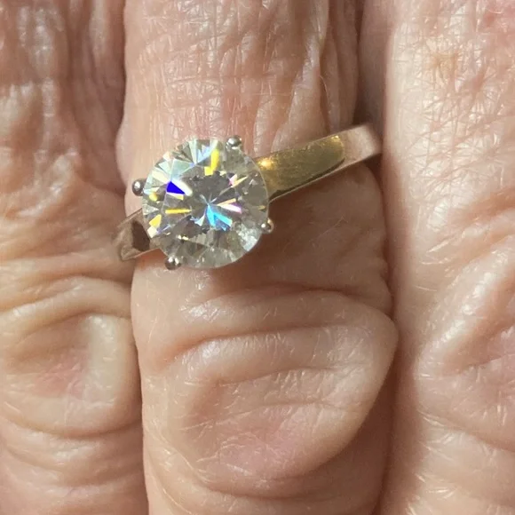 Strontium titanate “fabulite ring solitaire, DEW 1.5 ct - Picture 6 of 8